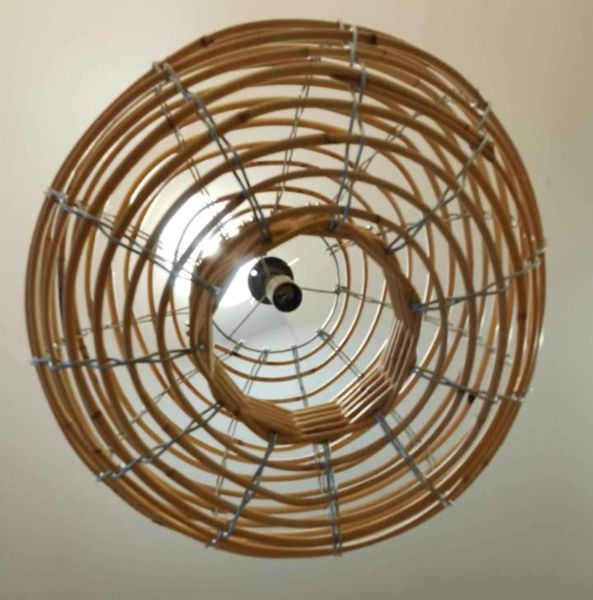 Boho Rattan Wicker Sphere Pendant Light Fixture | Natural Woven Ceiling Lamp
